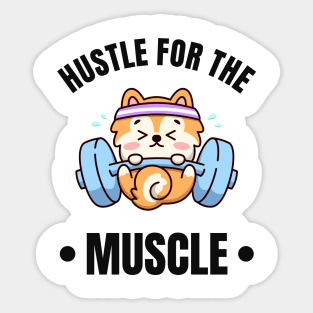 Training Muscles Cute Dog Puppy Workout Sticker